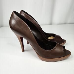 Aldo Women's Shoes Sze 10.5 High Heels Aldo Tan 5 In Peep toe Brazil 39 Y2K 06'
